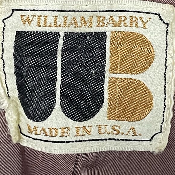 VTG William Barry Brown  Raw Pork Velour Leather Jacket Collar USA Made Size 40 - Picture 3 of 13